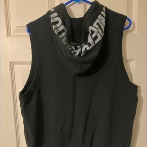 Hooded sleeveless under armor sweatshirt